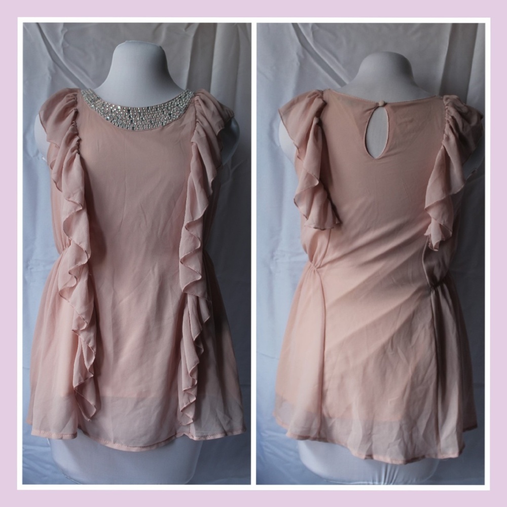 Pink Ruffled Blouse